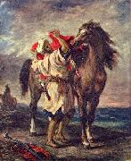Eugene Delacroix Marokkaner beim Satteln seines Pferdes oil painting artist